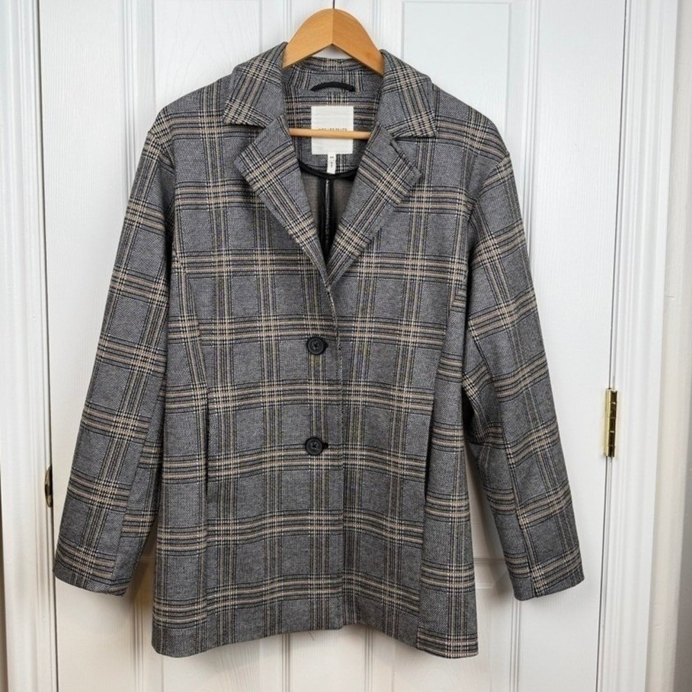 Avec Les Filles Women Plaid Blazer XS Grey Career Office Professional Academic